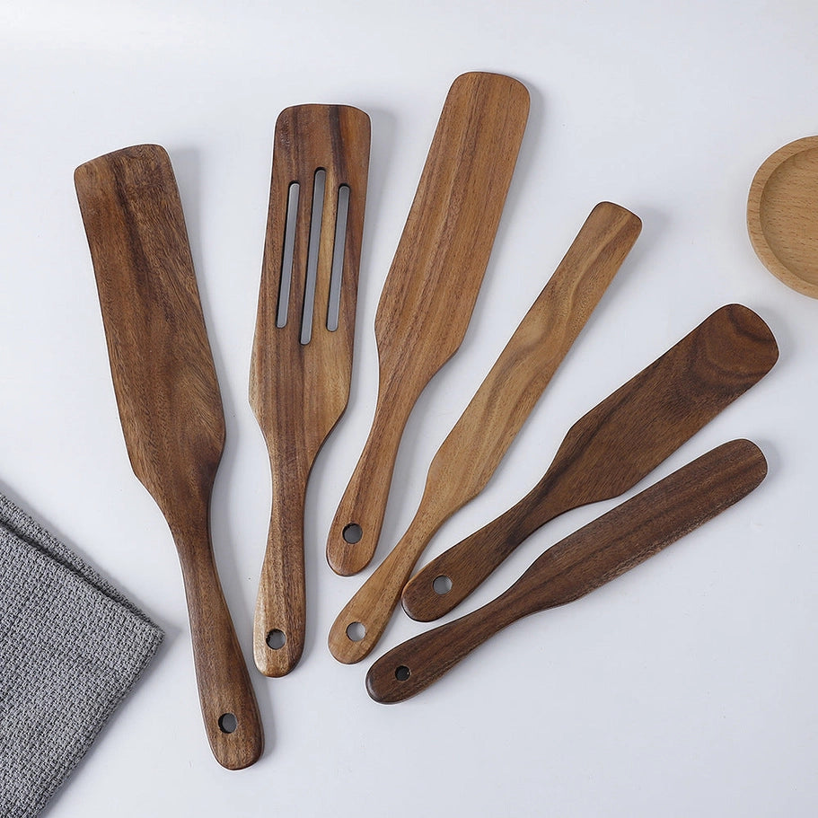 Acacia Wood Cooking Utensil Set For Nonstick Cookware