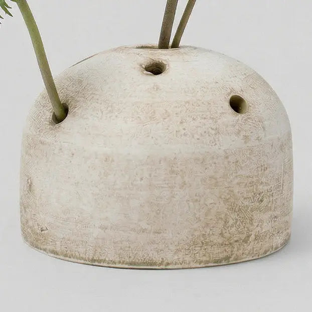 Terra Cotta Frog Vase, White Patina